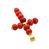 Antique Cross Pendant, Red Mediterranean Coral and 18k Gold - Image 4
