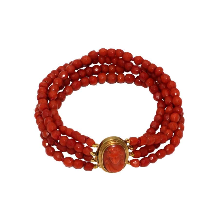 Mediterranean Coral and Gold Bracelet, Napoli, Beginning of the 20th c.