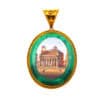Glass Micro Mosaic Gold Pendent, Roman Ruins. Rome, 19th c - Image 2