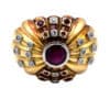 Old European 18-carat Gold Ring with Rubies and Diamonds - Image 3