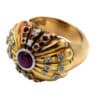 Old European 18-carat Gold Ring with Rubies and Diamonds - Image 5