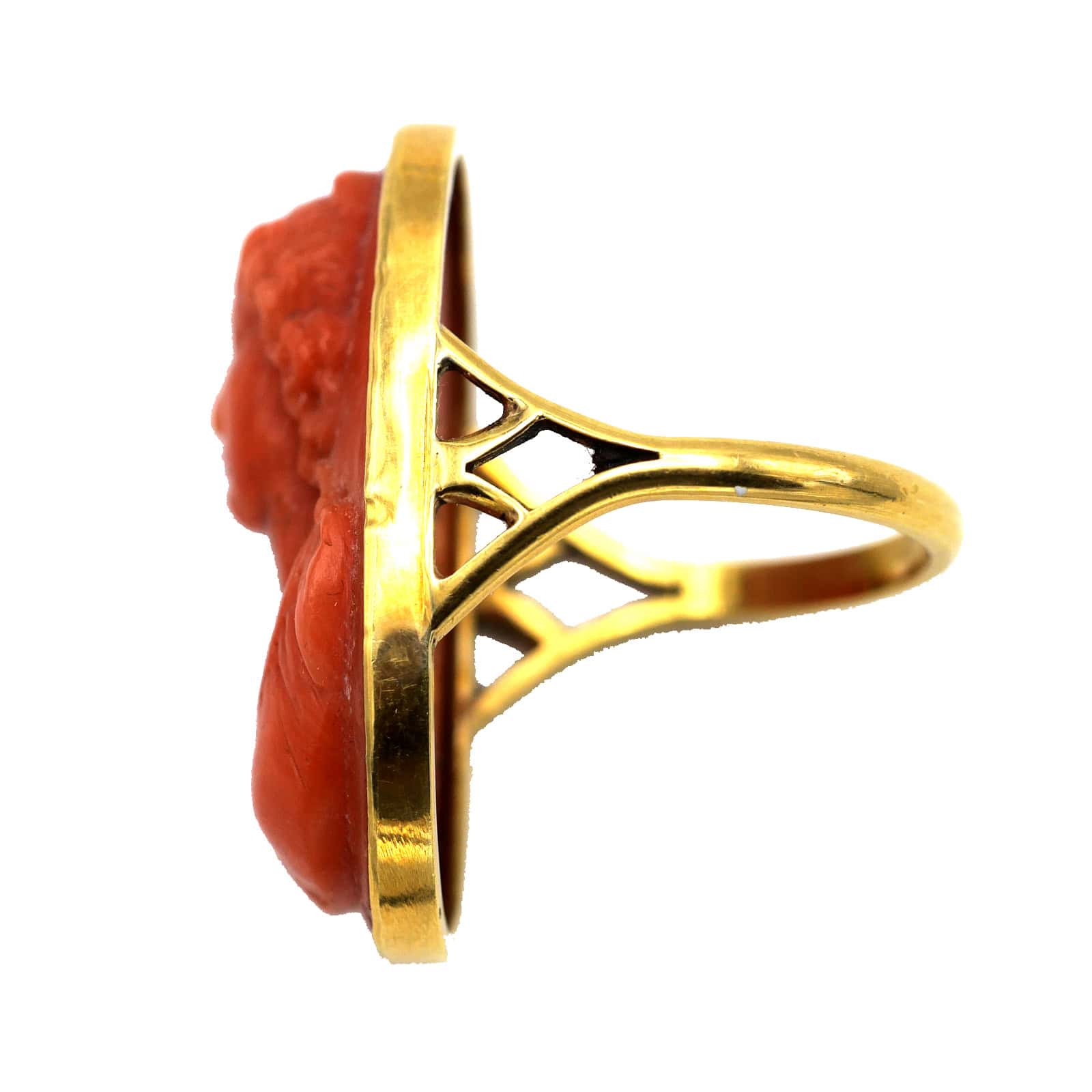 Antique Mediterranean Coral Ring, 18 k Gold, Napoli, Mid of the 19th century - Image 6
