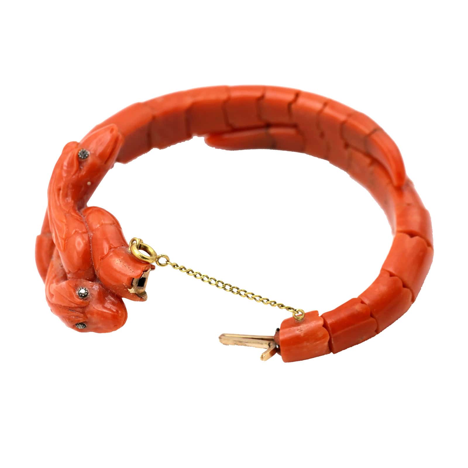 Antique Mediterranean Coral Bangle, Napoli=sold - Image 3