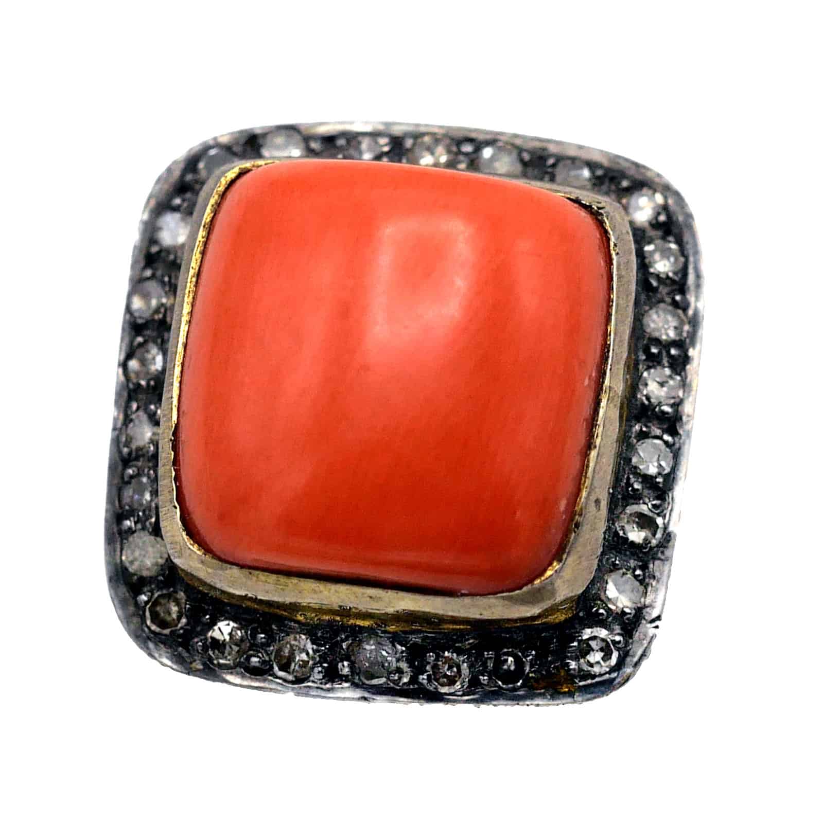 Modern Pair of Earrings , Gold,Diamonds silver and Coral, India - Image 5